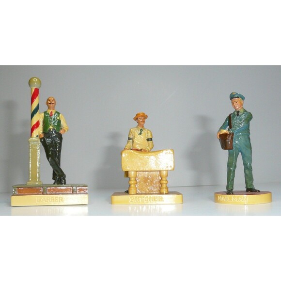 Lot of 3 Sebastian Miniature Occupations ~ Butcher,  Mailman, Barber ~ History - Picture 1 of 11